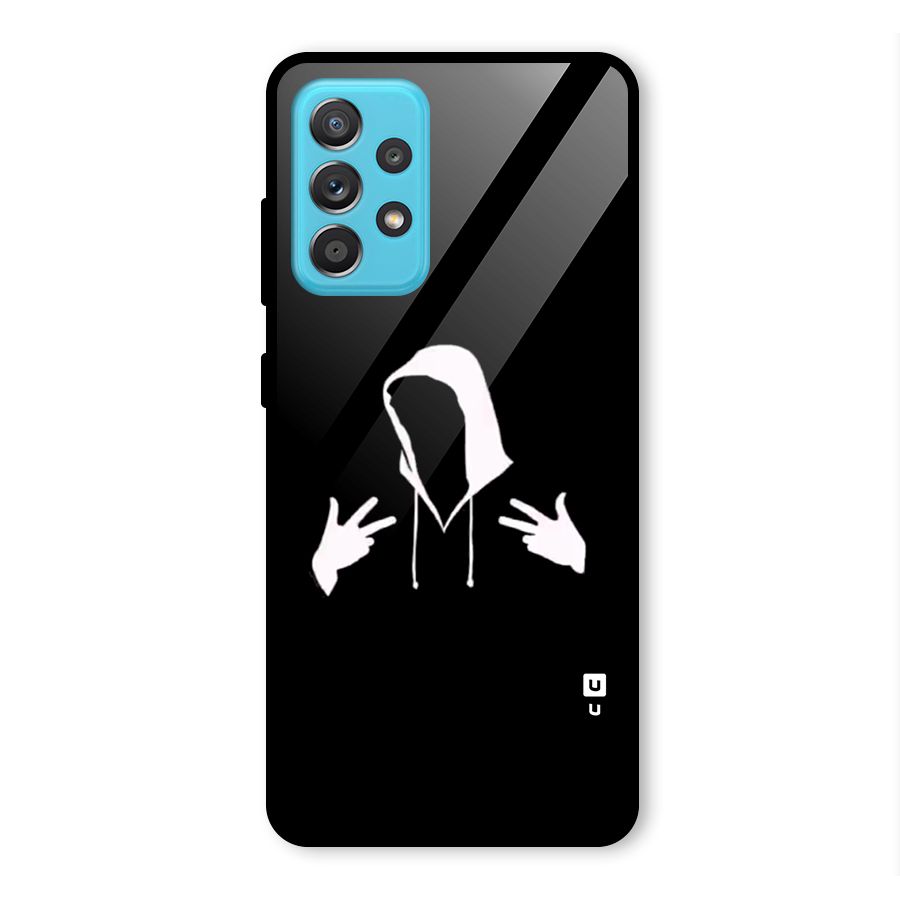 Cool Hoodie Silhouette Glass Back Case for Galaxy A52