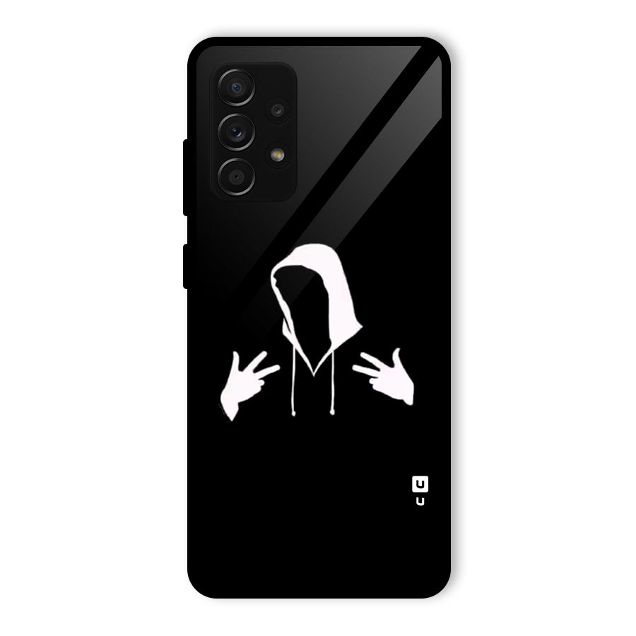 Cool Hoodie Silhouette Glass Back Case for Galaxy A53 5G