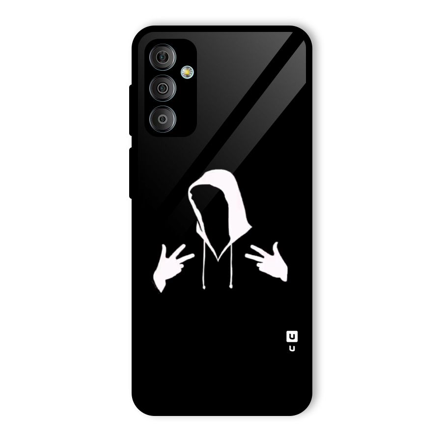 Cool Hoodie Silhouette Glass Back Case for Galaxy F23