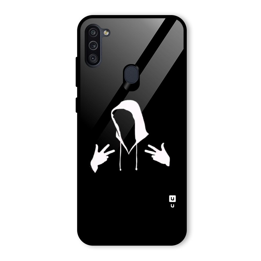 Cool Hoodie Silhouette Glass Back Case for Galaxy M11