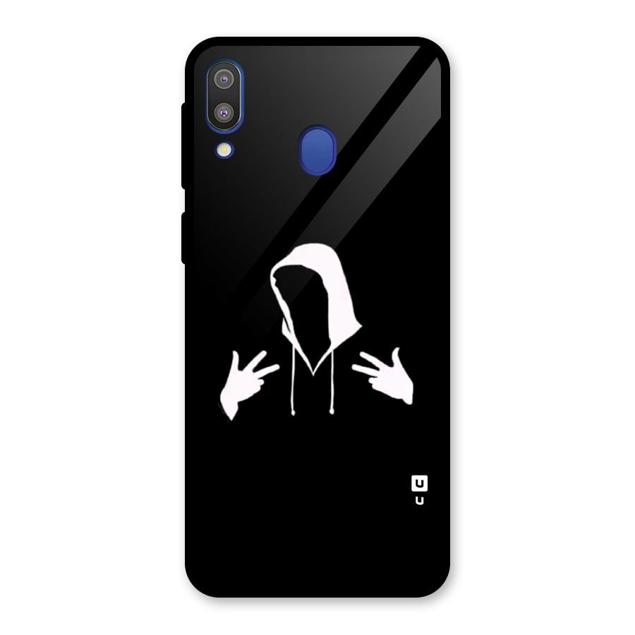 Cool Hoodie Silhouette Glass Back Case for Galaxy M20