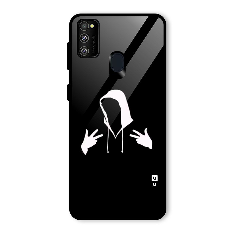 Cool Hoodie Silhouette Glass Back Case for Galaxy M30s