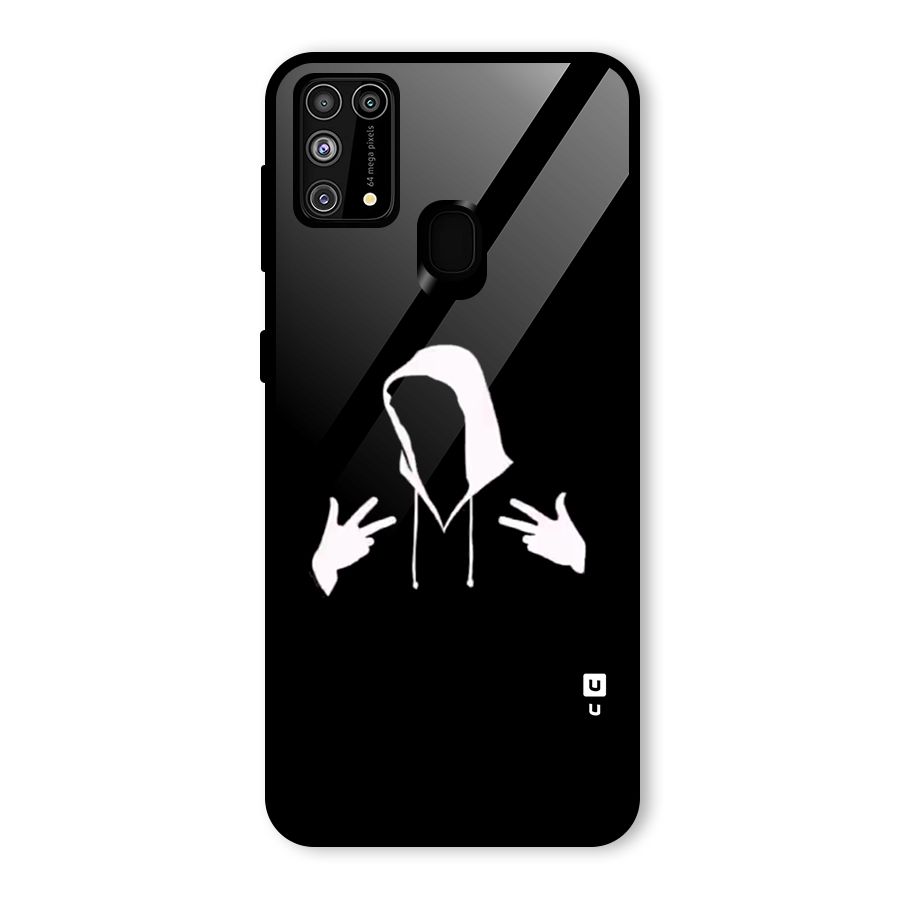 Cool Hoodie Silhouette Glass Back Case for Galaxy M31