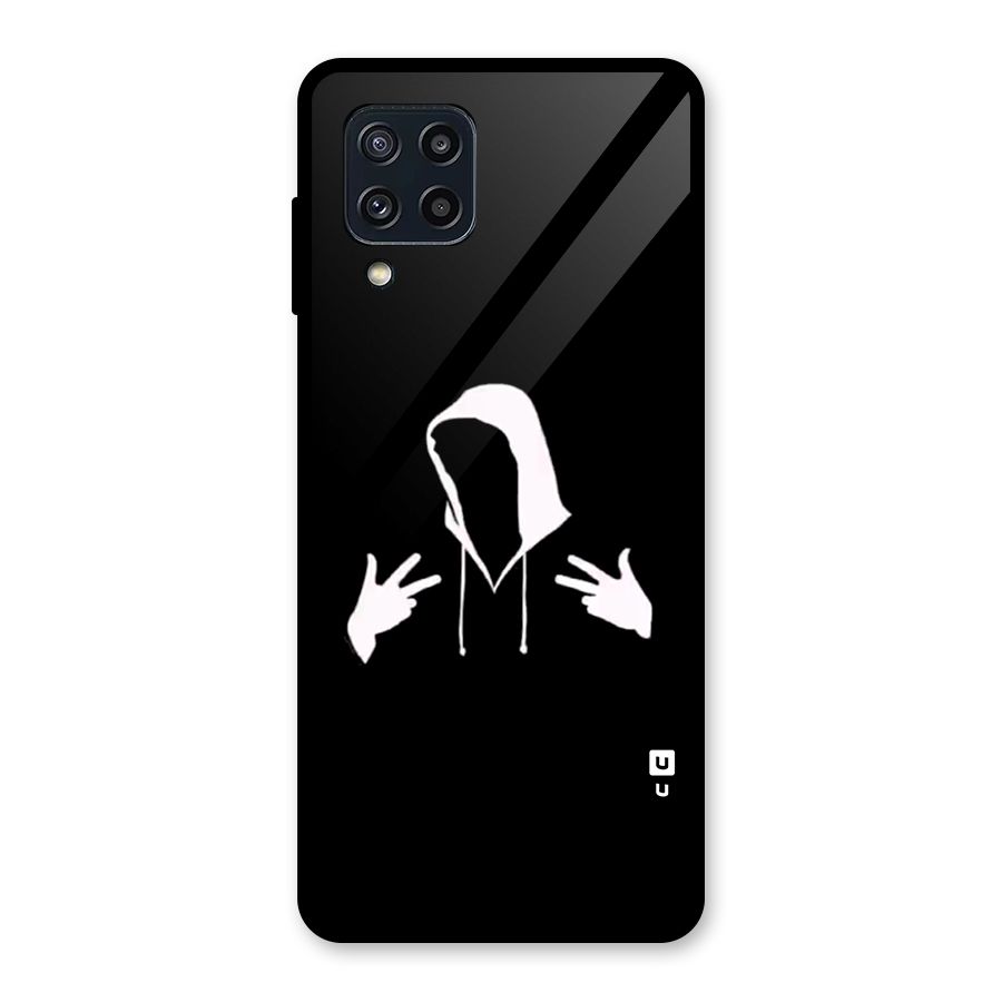 Cool Hoodie Silhouette Glass Back Case for Galaxy M32
