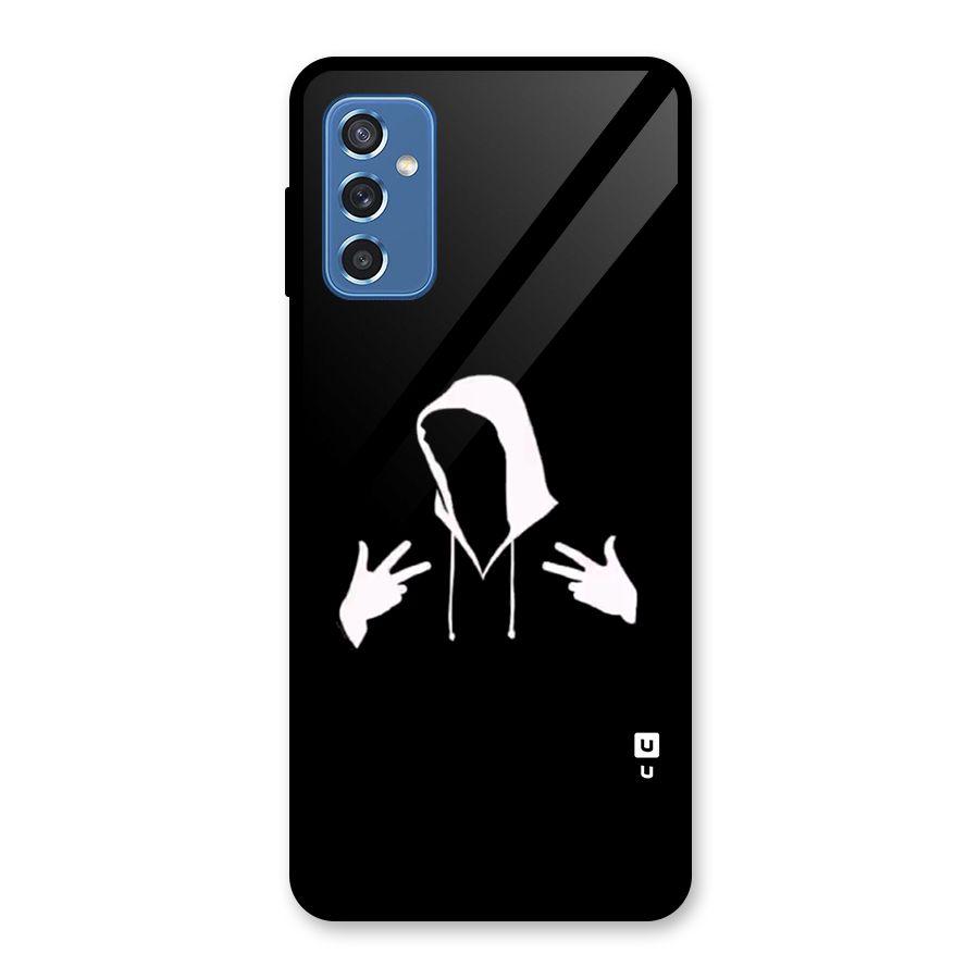 Cool Hoodie Silhouette Glass Back Case for Galaxy M52 5G