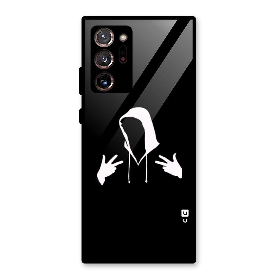 Cool Hoodie Silhouette Glass Back Case for Galaxy Note 20 Ultra