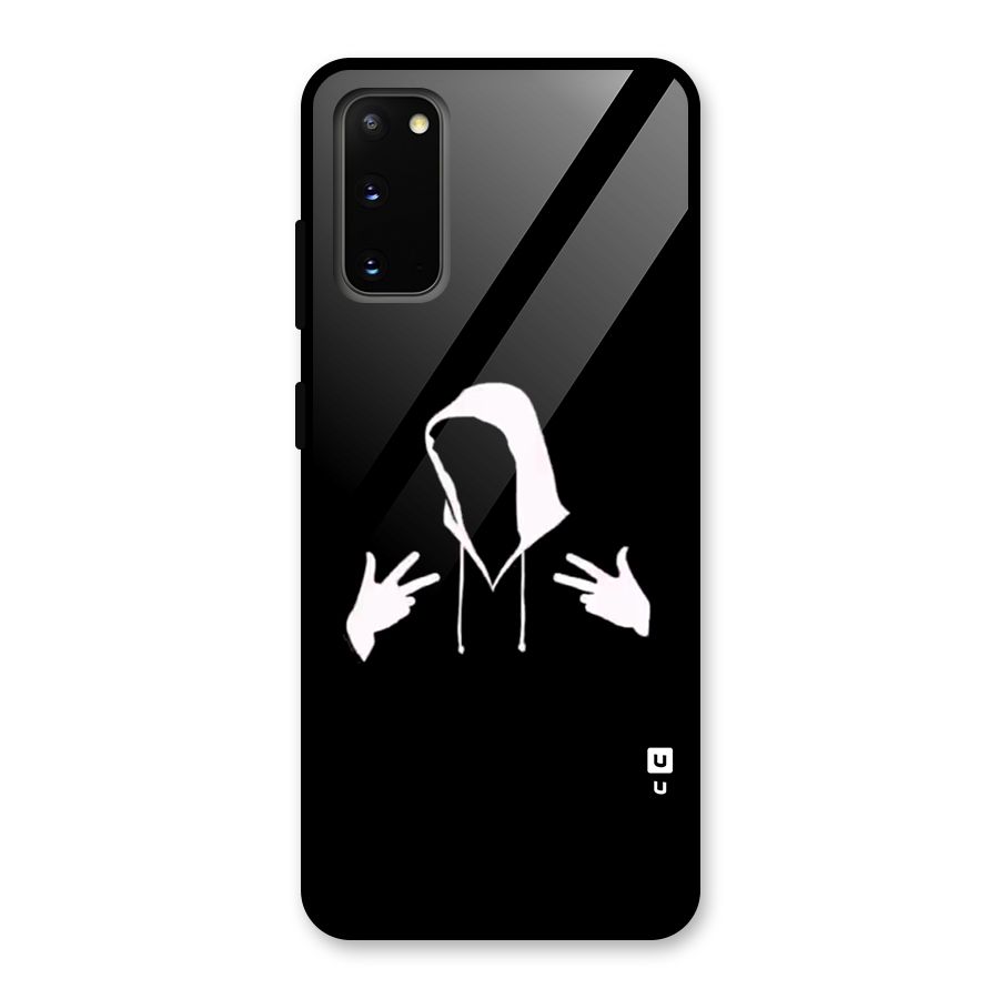 Cool Hoodie Silhouette Glass Back Case for Galaxy S20