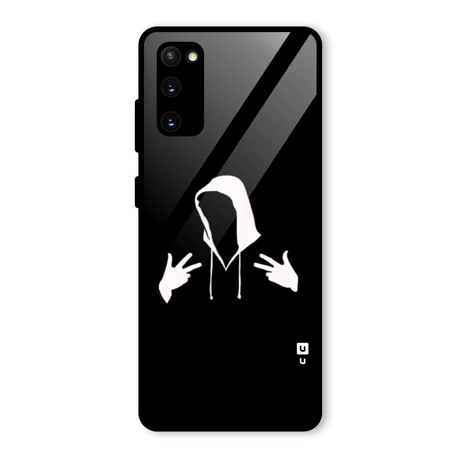 Cool Hoodie Silhouette Glass Back Case for Galaxy S20 FE 5G