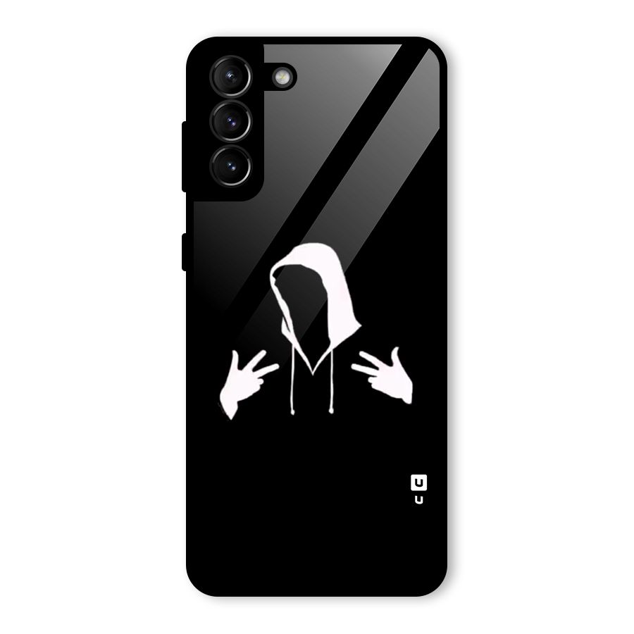 Cool Hoodie Silhouette Glass Back Case for Galaxy S21 Plus