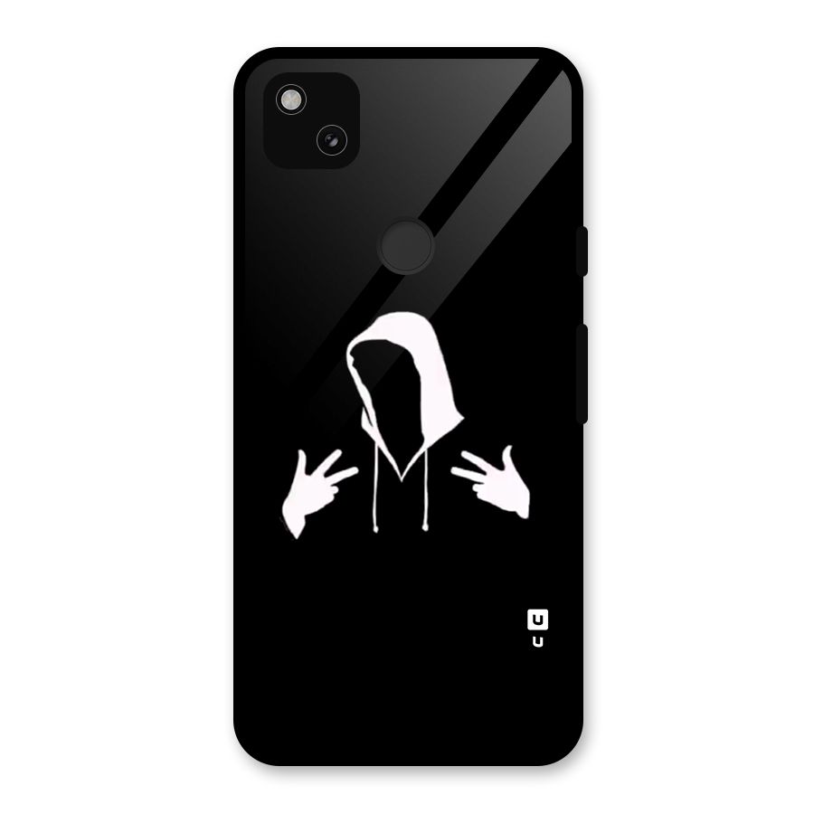 Cool Hoodie Silhouette Glass Back Case for Google Pixel 4a