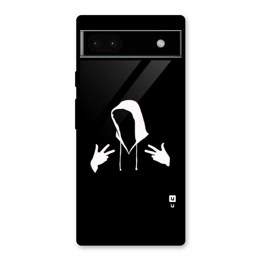 Cool Hoodie Silhouette Glass Back Case for Google Pixel 6a