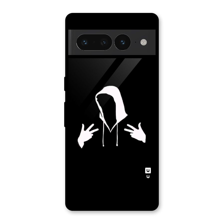 Cool Hoodie Silhouette Glass Back Case for Google Pixel 7 Pro