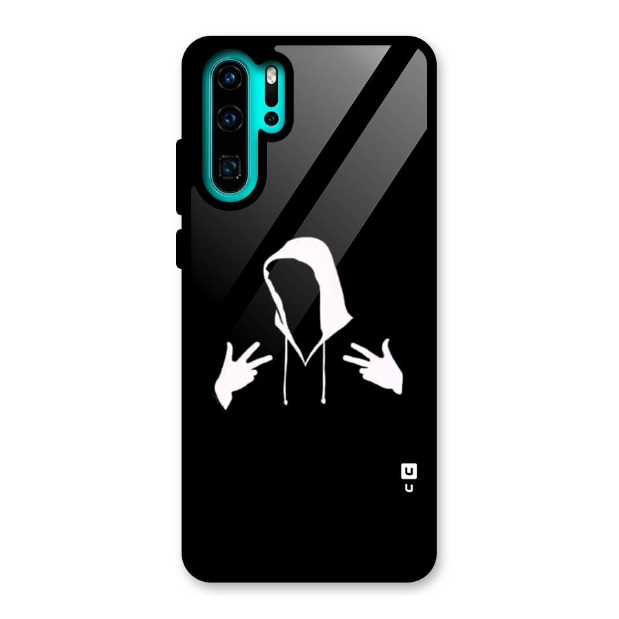 Cool Hoodie Silhouette Glass Back Case for Huawei P30 Pro