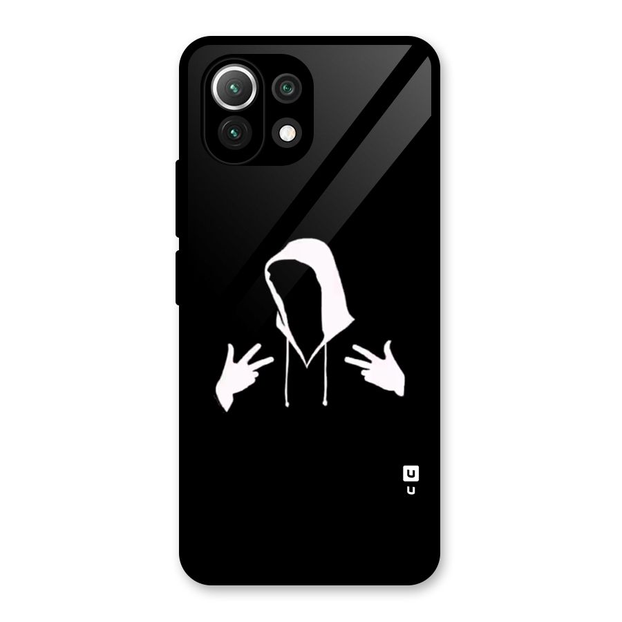 Cool Hoodie Silhouette Glass Back Case for Mi 11 Lite