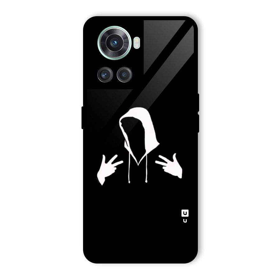 Cool Hoodie Silhouette Glass Back Case for OnePlus 10R