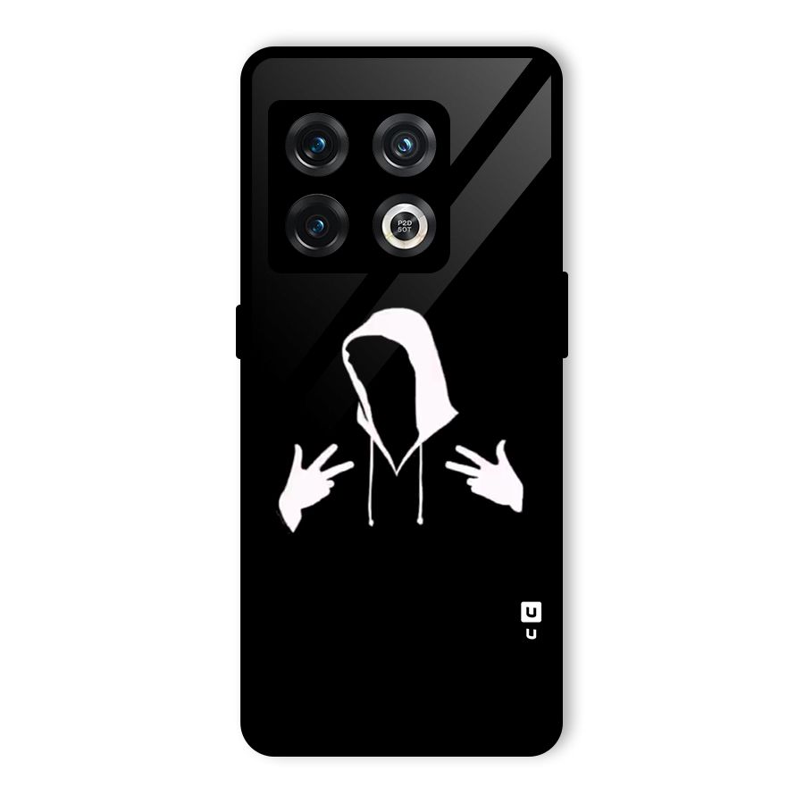 Cool Hoodie Silhouette Glass Back Case for OnePlus 10 Pro 5G