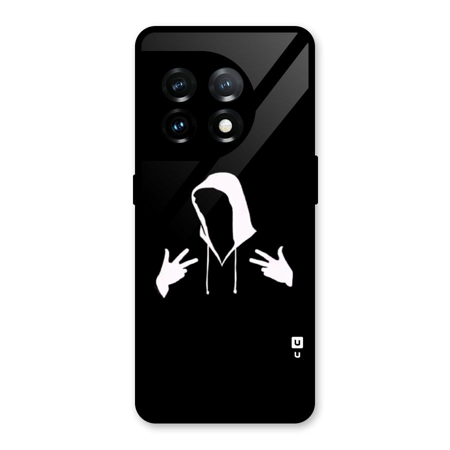 Cool Hoodie Silhouette Glass Back Case for OnePlus 11