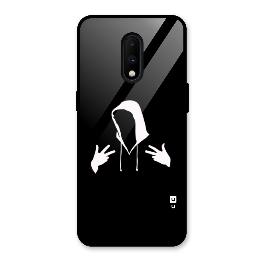 Cool Hoodie Silhouette Glass Back Case for OnePlus 7