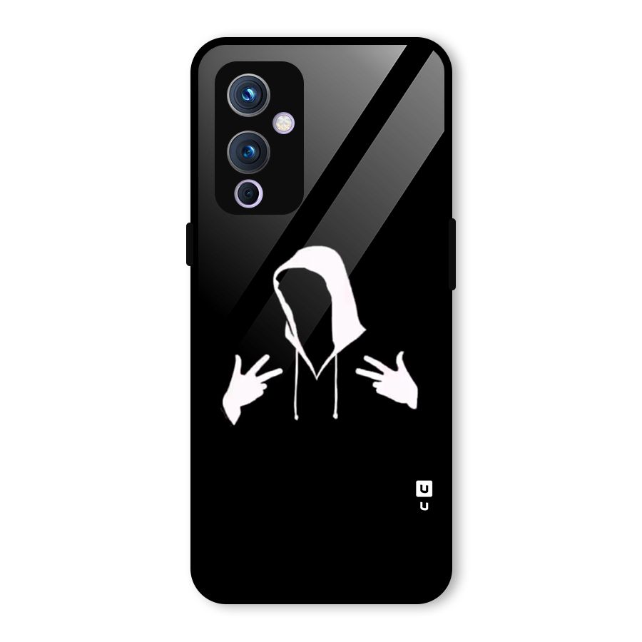 Cool Hoodie Silhouette Glass Back Case for OnePlus 9
