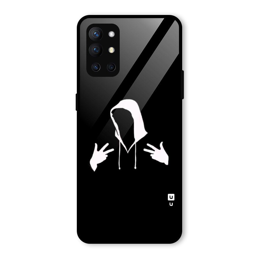 Cool Hoodie Silhouette Glass Back Case for OnePlus 9R