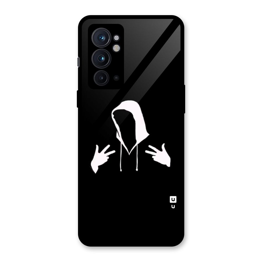 Cool Hoodie Silhouette Glass Back Case for OnePlus 9RT 5G