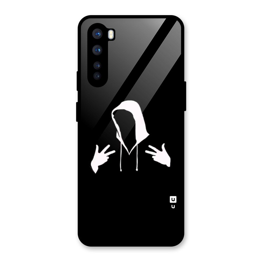 Cool Hoodie Silhouette Glass Back Case for OnePlus Nord