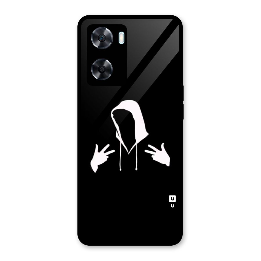 Cool Hoodie Silhouette Glass Back Case for Oppo A77