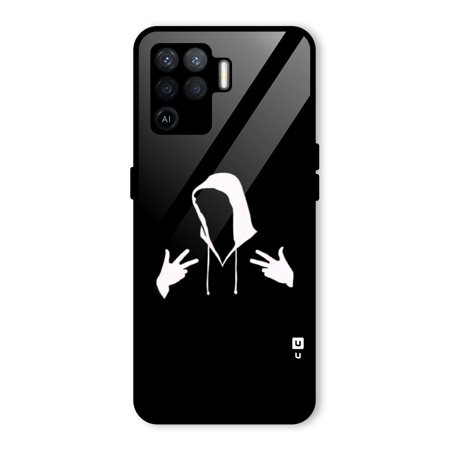 Cool Hoodie Silhouette Glass Back Case for Oppo F19 Pro