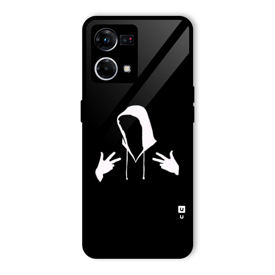 Cool Hoodie Silhouette Glass Back Case for Oppo F21 Pro 5G