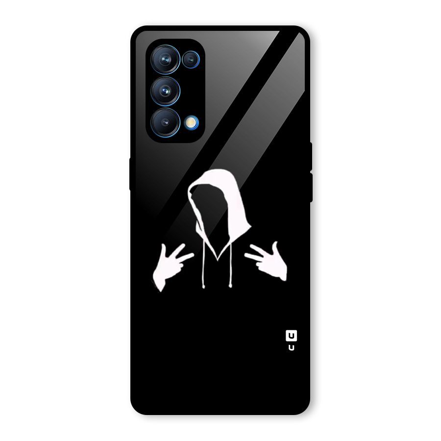 Cool Hoodie Silhouette Glass Back Case for Oppo Reno5 Pro 5G