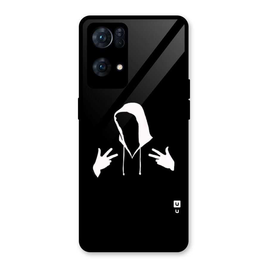 Cool Hoodie Silhouette Glass Back Case for Oppo Reno7 Pro 5G