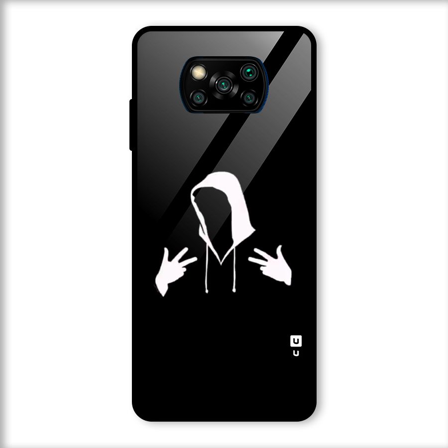 Cool Hoodie Silhouette Glass Back Case for Poco X3