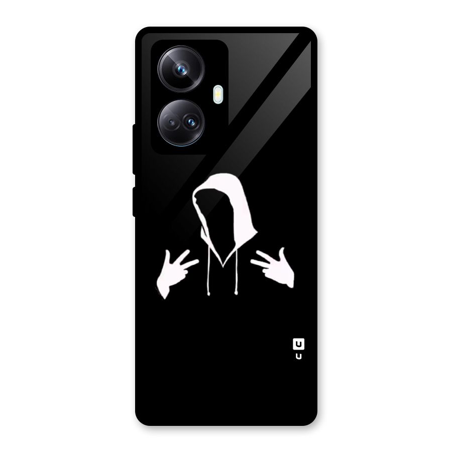 Cool Hoodie Silhouette Glass Back Case for Realme 10 Pro Plus