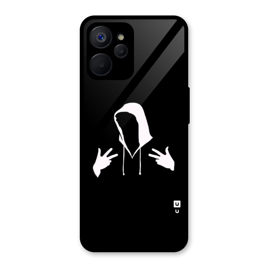 Cool Hoodie Silhouette Glass Back Case for Realme 9i 5G