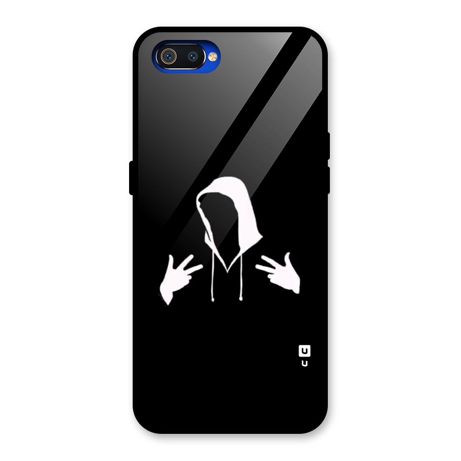 Cool Hoodie Silhouette Glass Back Case for Realme C2