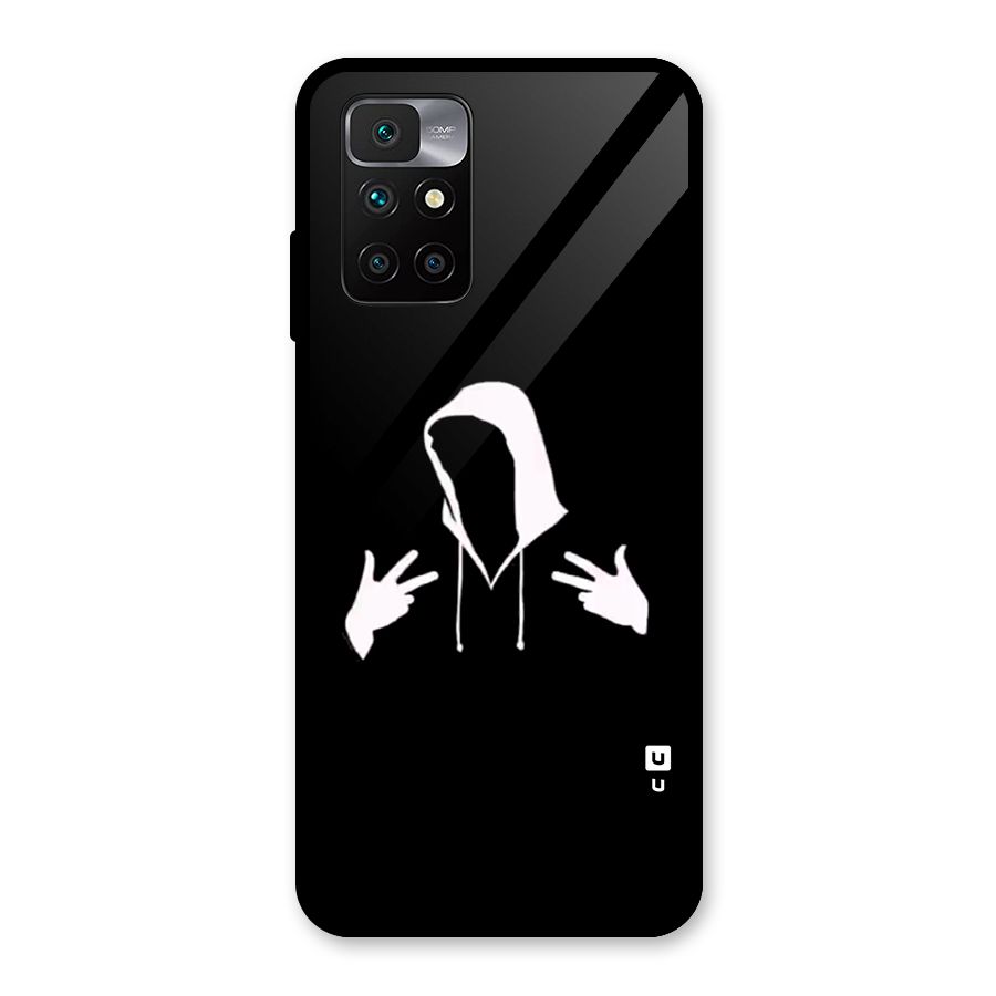 Cool Hoodie Silhouette Glass Back Case for Redmi 10 Prime