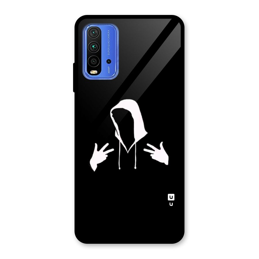 Cool Hoodie Silhouette Glass Back Case for Redmi 9 Power