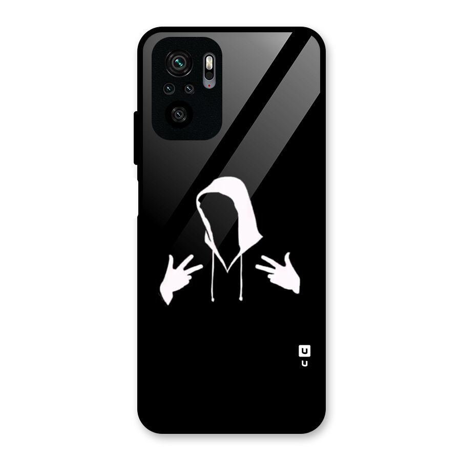 Cool Hoodie Silhouette Glass Back Case for Redmi Note 10S