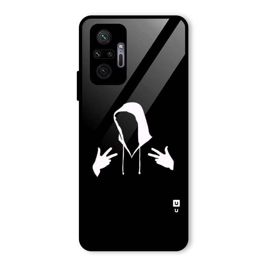 Cool Hoodie Silhouette Glass Back Case for Redmi Note 10 Pro