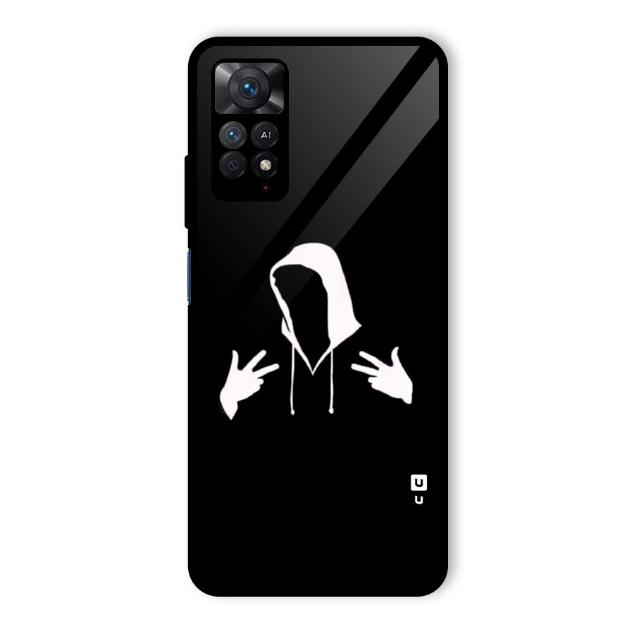 Cool Hoodie Silhouette Glass Back Case for Redmi Note 11 Pro