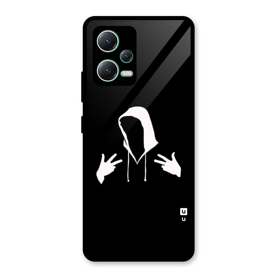 Cool Hoodie Silhouette Glass Back Case for Redmi Note 12 5G