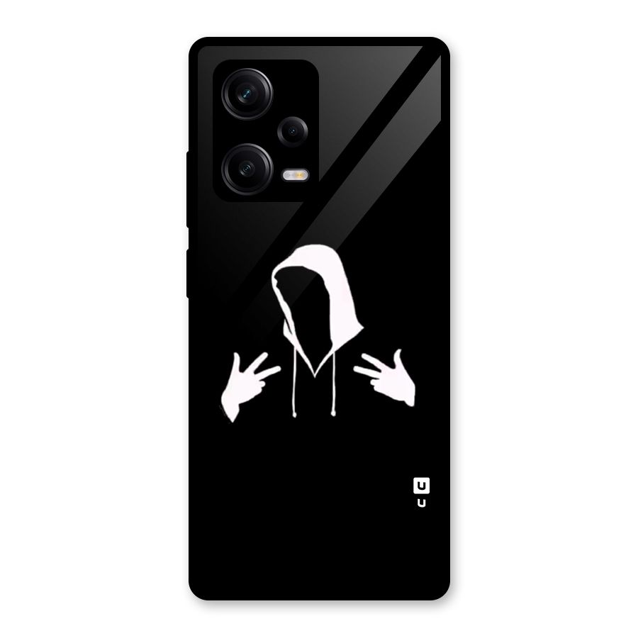 Cool Hoodie Silhouette Glass Back Case for Redmi Note 12 Pro