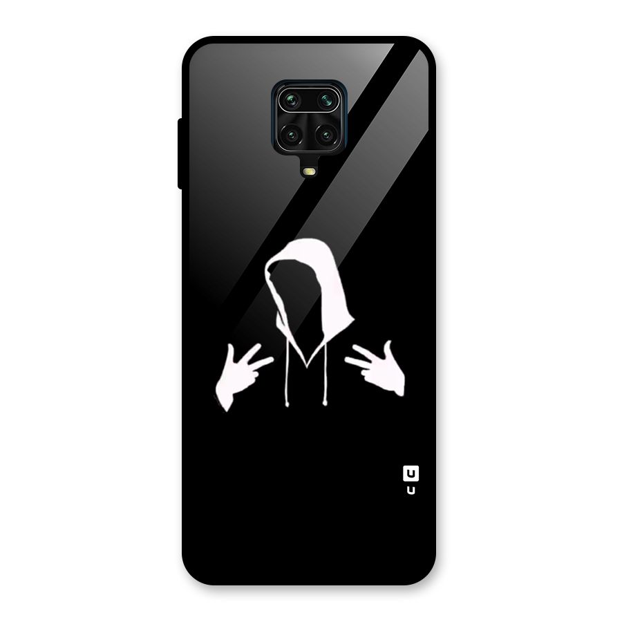 Cool Hoodie Silhouette Glass Back Case for Redmi Note 9 Pro