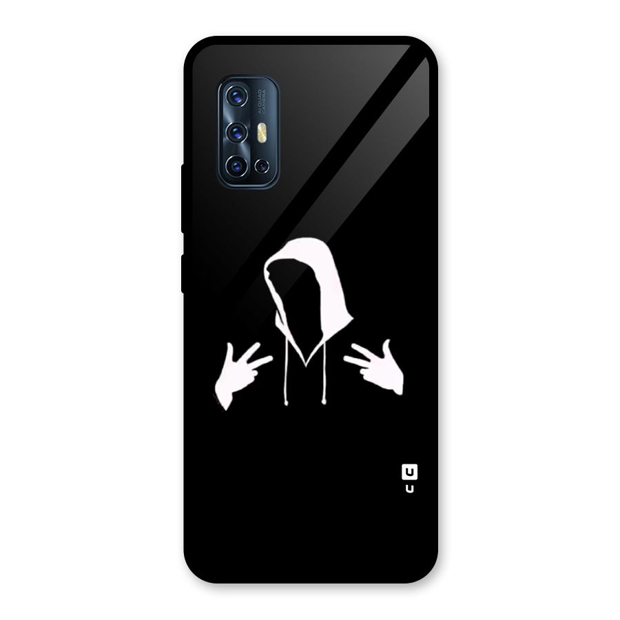 Cool Hoodie Silhouette Glass Back Case for Vivo V17