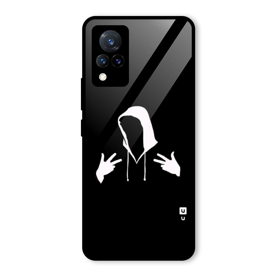 Cool Hoodie Silhouette Glass Back Case for Vivo V21 5G