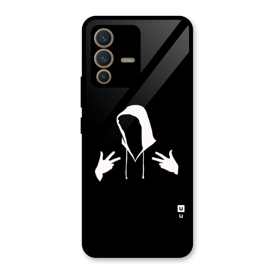 Cool Hoodie Silhouette Glass Back Case for Vivo V23 5G