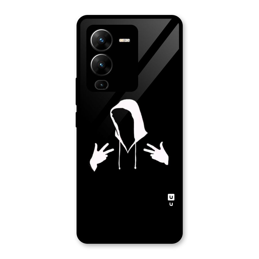 Cool Hoodie Silhouette Glass Back Case for Vivo V25 Pro