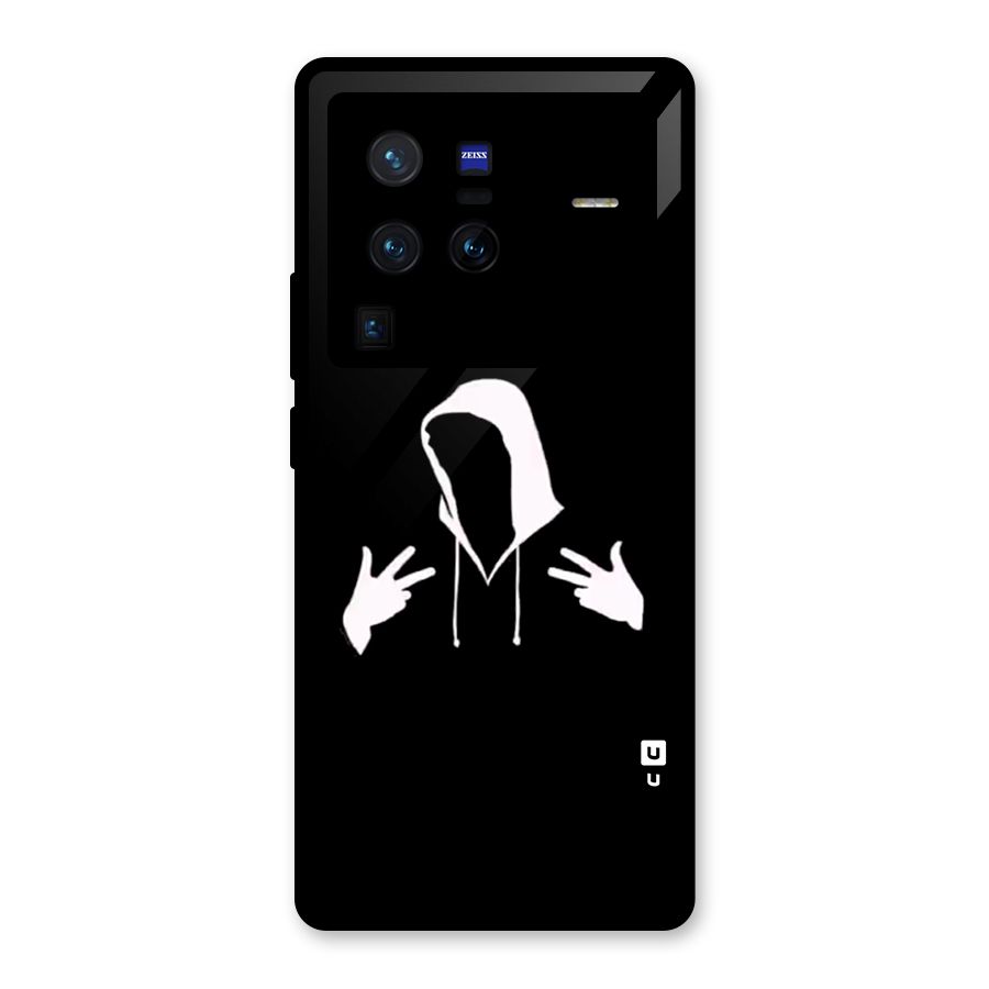 Cool Hoodie Silhouette Glass Back Case for Vivo X80 Pro