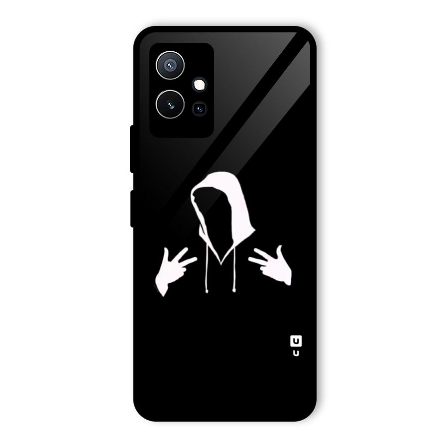 Cool Hoodie Silhouette Glass Back Case for Vivo Y75 5G