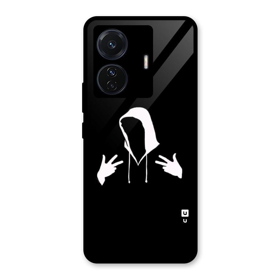 Cool Hoodie Silhouette Glass Back Case for Vivo iQOO Z6 Pro
